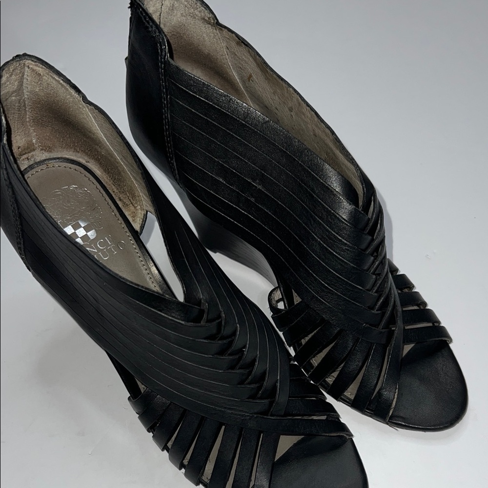Vince Camuto Black Strappy Wedges size 6.5